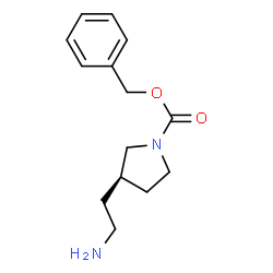 ChemSpider 2D Image | Benzyl (3R)-3-(2-aminoethyl)-1-pyrrolidinecarboxylate | C14H20N2O2