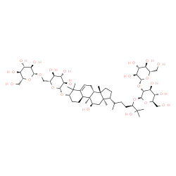 ChemSpider 2D Image | (1S,4S,8beta,9beta,11alpha,24R)-1-{[6-O-(beta-D-Glucopyranosyl)-beta-D-glucopyranosyl]oxy}-11,25-dihydroxy-9,10,14-trimethyl-4,9-cyclo-9,10-secocholest-5-en-24-yl 2-O-beta-L-glucopyranosyl-beta-D-gluc
opyranoside | C54H92O24
