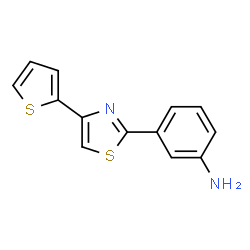 ChemSpider 2D Image | 3-[4-(2-Thienyl)-1,3-thiazol-2-yl]aniline | C13H10N2S2