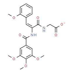ChemSpider 2D Image | ({(2E)-3-(2-Methoxyphenyl)-2-[(3,4,5-trimethoxybenzoyl)amino]-2-propenoyl}amino)acetate | C22H23N2O8