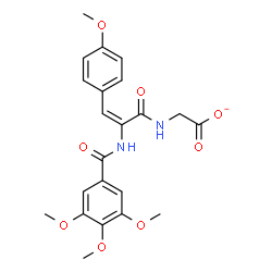 ChemSpider 2D Image | ({(2E)-3-(4-Methoxyphenyl)-2-[(3,4,5-trimethoxybenzoyl)amino]-2-propenoyl}amino)acetate | C22H23N2O8