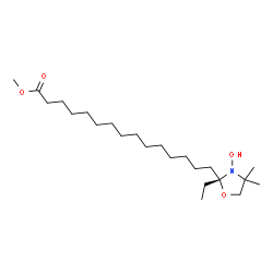 ChemSpider 2D Image | Methyl 15-[(2R)-2-ethyl-3-hydroxy-4,4-dimethyl-1,3-oxazolidin-2-yl]pentadecanoate | C23H45NO4