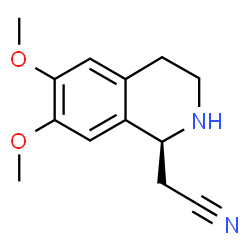 ChemSpider 2D Image | [(1S)-6,7-Dimethoxy-1,2,3,4-tetrahydro-1-isoquinolinyl]acetonitrile | C13H16N2O2