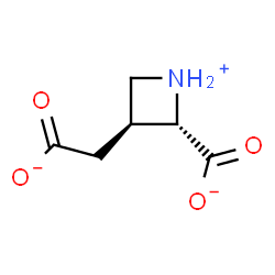 ChemSpider 2D Image | (2S,3S)-3-(Carboxylatomethyl)-2-azetidiniumcarboxylate | C6H8NO4