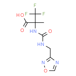 ChemSpider 2D Image | 3,3,3-Trifluoro-2-methyl-2-{[(1,2,4-oxadiazol-3-ylmethyl)carbamoyl]amino}propanoic acid | C8H9F3N4O4