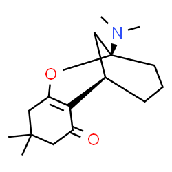 ChemSpider 2D Image | (1R,9S)-9-(Dimethylamino)-5,5-dimethyl-8-oxatricyclo[7.3.1.0~2,7~]tridec-2(7)-en-3-one | C16H25NO2