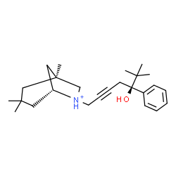 ChemSpider 2D Image | (1S,5R)-6-[(5S)-5-Hydroxy-6,6-dimethyl-5-phenyl-2-heptyn-1-yl]-1,3,3-trimethyl-6-azoniabicyclo[3.2.1]octane | C25H38NO