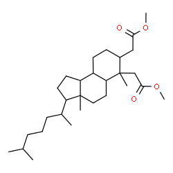 ChemSpider 2D Image | Dimethyl 2,2'-[3a,6-dimethyl-3-(6-methyl-2-heptanyl)dodecahydro-1H-cyclopenta[a]naphthalene-6,7-diyl]diacetate | C29H50O4