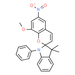 ChemSpider 2D Image | 8-methoxy-3',3'-dimethyl-6-nitro-1'-phenylspiro[chromene-2,2'-indole] | C25H22N2O4