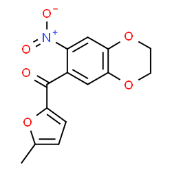 ChemSpider 2D Image | 6-(5-methylfuran-2-carbonyl)-7-nitro-2,3-dihydro-1,4-benzodioxine | C14H11NO6