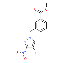 ChemSpider 2D Image | methyl 3-[(4-chloro-3-nitropyrazol-1-yl)methyl]benzoate | C12H10ClN3O4