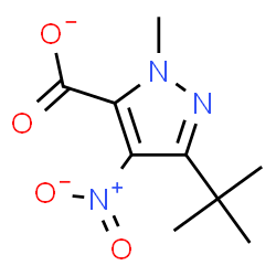 ChemSpider 2D Image | 1-Methyl-3-(2-methyl-2-propanyl)-4-nitro-1H-pyrazole-5-carboxylate | C9H12N3O4