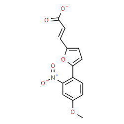 ChemSpider 2D Image | (2E)-3-[5-(4-Methoxy-2-nitrophenyl)-2-furyl]acrylate | C14H10NO6