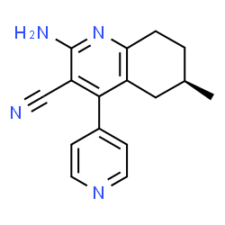 ChemSpider 2D Image | (6R)-2-Amino-6-methyl-4-(4-pyridinyl)-5,6,7,8-tetrahydro-3-quinolinecarbonitrile | C16H16N4