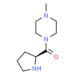 ChemSpider 2D Image | 1-METHYL-4-[(2S)-PYRROLIDINE-2-CARBONYL]PIPERAZINE | C10H19N3O
