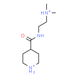 ChemSpider 2D Image | 4-{[2-(Dimethylammonio)ethyl]carbamoyl}piperidinium | C10H23N3O