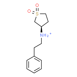 ChemSpider 2D Image | (3R)-N-(2-Phenylethyl)tetrahydro-3-thiophenaminium 1,1-dioxide | C12H18NO2S