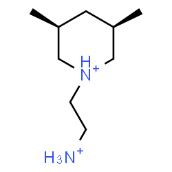 ChemSpider 2D Image | (3R,5S)-1-(2-Ammonioethyl)-3,5-dimethylpiperidinium | C9H22N2