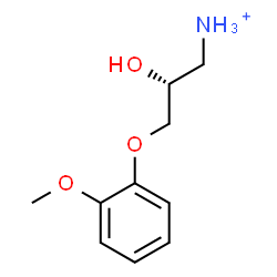 ChemSpider 2D Image | (2R)-2-Hydroxy-3-(2-methoxyphenoxy)-1-propanaminium | C10H16NO3