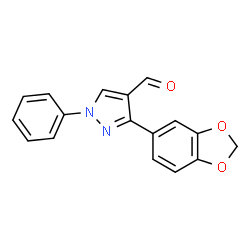ChemSpider 2D Image | 3-(2H-1,3-benzodioxol-5-yl)-1-phenylpyrazole-4-carbaldehyde | C17H12N2O3