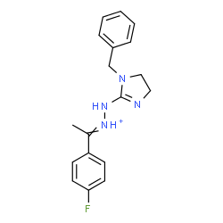 ChemSpider 2D Image | 2-(1-Benzyl-4,5-dihydro-1H-imidazol-2-yl)-1-[1-(4-fluorophenyl)ethylidene]hydrazinium | C18H20FN4
