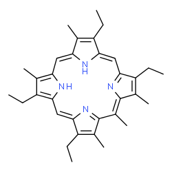 ChemSpider 2D Image | 2,8,12,18-Tetraethyl-3,5,7,13,17-pentamethylporphyrin | C33H40N4