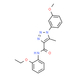ChemSpider 2D Image | N-(2-Ethoxyphenyl)-1-(3-methoxyphenyl)-5-methyl-1H-1,2,3-triazole-4-carboxamide | C19H20N4O3