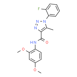 ChemSpider 2D Image | N-(2,4-Dimethoxyphenyl)-1-(2-fluorophenyl)-5-methyl-1H-1,2,3-triazole-4-carboxamide | C18H17FN4O3