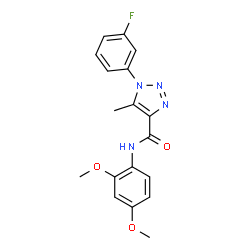 ChemSpider 2D Image | N-(2,4-Dimethoxyphenyl)-1-(3-fluorophenyl)-5-methyl-1H-1,2,3-triazole-4-carboxamide | C18H17FN4O3