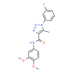 ChemSpider 2D Image | N-(3,4-Dimethoxyphenyl)-1-(3-fluorophenyl)-5-methyl-1H-1,2,3-triazole-4-carboxamide | C18H17FN4O3