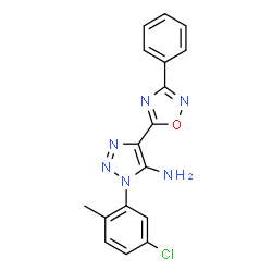 ChemSpider 2D Image | 1-(5-Chloro-2-methylphenyl)-4-(3-phenyl-1,2,4-oxadiazol-5-yl)-1H-1,2,3-triazol-5-amine | C17H13ClN6O