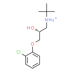 ChemSpider 2D Image | (2R)-3-(2-Chlorophenoxy)-2-hydroxy-N-(2-methyl-2-propanyl)-1-propanaminium | C13H21ClNO2