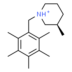 ChemSpider 2D Image | (3R)-3-Methyl-1-(pentamethylbenzyl)piperidinium | C18H30N