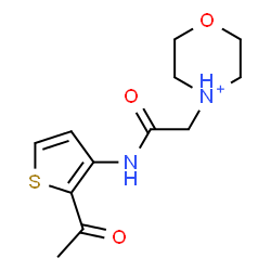 ChemSpider 2D Image | 4-{2-[(2-Acetyl-3-thienyl)amino]-2-oxoethyl}morpholin-4-ium | C12H17N2O3S