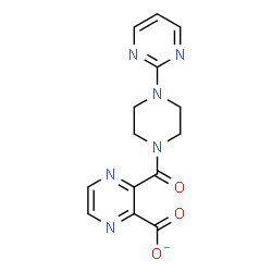 ChemSpider 2D Image | 3-{[4-(2-Pyrimidinyl)-1-piperazinyl]carbonyl}-2-pyrazinecarboxylate | C14H13N6O3
