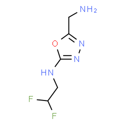 ChemSpider 2D Image | 5-(Aminomethyl)-N-(2,2-difluoroethyl)-1,3,4-oxadiazol-2-amine | C5H8F2N4O
