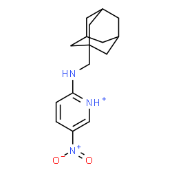 ChemSpider 2D Image | 2-[(Adamantan-1-ylmethyl)amino]-5-nitropyridinium | C16H22N3O2