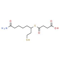 ChemSpider 2D Image | 4-[(8-Amino-8-oxo-1-sulfanyl-3-octanyl)sulfanyl]-4-oxobutanoic acid | C12H21NO4S2