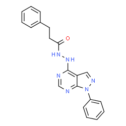 ChemSpider 2D Image | 3-Phenyl-N'-(1-phenyl-1H-pyrazolo[3,4-d]pyrimidin-4-yl)propanehydrazide | C20H18N6O