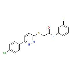 ChemSpider 2D Image | 2-{[6-(4-Chlorophenyl)-3-pyridazinyl]sulfanyl}-N-(3-fluorophenyl)acetamide | C18H13ClFN3OS
