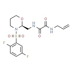 ChemSpider 2D Image | N-Allyl-N'-({(2S)-3-[(2,5-difluorophenyl)sulfonyl]-1,3-oxazinan-2-yl}methyl)ethanediamide | C16H19F2N3O5S