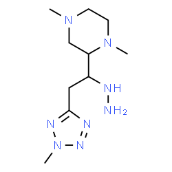ChemSpider 2D Image | 2-[1-Hydrazino-2-(2-methyl-2H-tetrazol-5-yl)ethyl]-1,4-dimethylpiperazine | C10H22N8