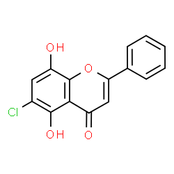 ChemSpider 2D Image | 6-Chloro-5,8-dihydroxy-2-phenyl-4H-chromen-4-one | C15H9ClO4