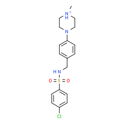 ChemSpider 2D Image | 4-[4-({[(4-Chlorophenyl)sulfonyl]amino}methyl)phenyl]-1-methylpiperazin-1-ium | C18H23ClN3O2S