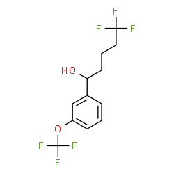 ChemSpider 2D Image | 5,5,5-Trifluoro-1-[3-(trifluoromethoxy)phenyl]-1-pentanol | C12H12F6O2