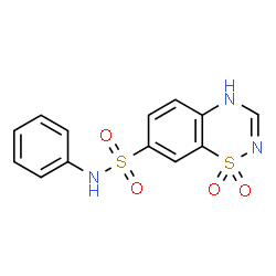 ChemSpider 2D Image | N-Phenyl-4H-1,2,4-benzothiadiazine-7-sulfonamide 1,1-dioxide | C13H11N3O4S2