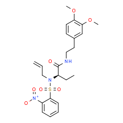 ChemSpider 2D Image | (2R)-2-{Allyl[(2-nitrophenyl)sulfonyl]amino}-N-[2-(3,4-dimethoxyphenyl)ethyl]butanamide | C23H29N3O7S