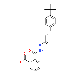 ChemSpider 2D Image | 2-[(2-{[4-(2-Methyl-2-propanyl)phenoxy]acetyl}hydrazino)carbonyl]benzoate | C20H21N2O5