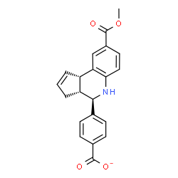 ChemSpider 2D Image | 4-[(3aR,4R,9bS)-8-(Methoxycarbonyl)-3a,4,5,9b-tetrahydro-3H-cyclopenta[c]quinolin-4-yl]benzoate | C21H18NO4