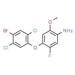 ChemSpider 2D Image | 4-(4-Bromo-2,5-dichlorophenoxy)-5-fluoro-2-methoxyaniline | C13H9BrCl2FNO2